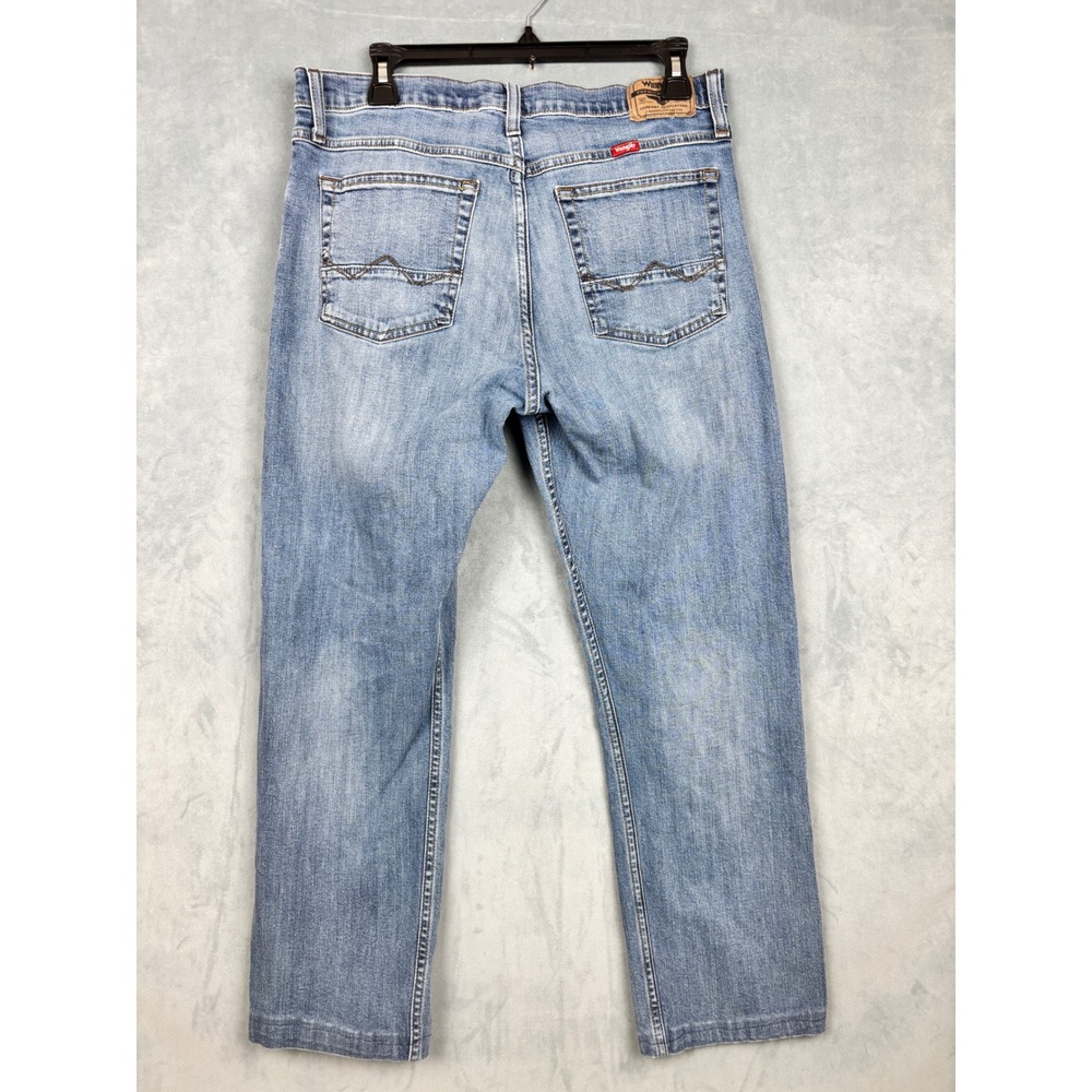 Wrangler Slim Straight Jeans Light Wash Denim Mens 31x26.5